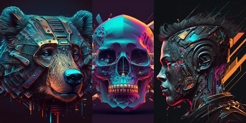 Vibrant Color Futuristic Illustrations generated by undefined
