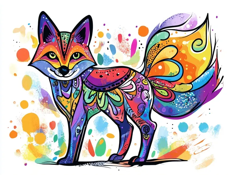 Colorful Doodle Animal Illustrations