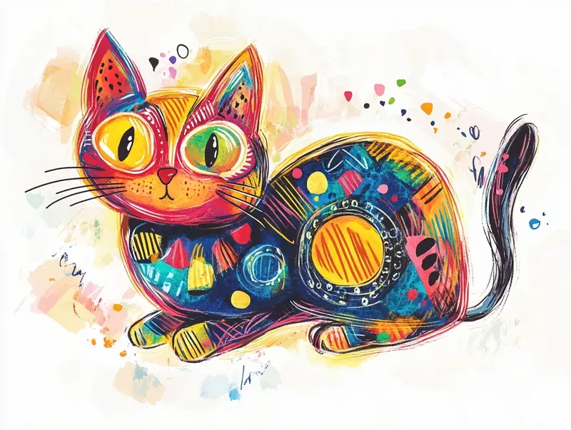 Colorful Doodle Animal Illustrations