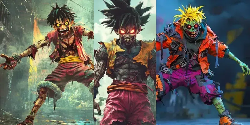 Whimsical Shonen Anime Zombie Heroes generated by undefined