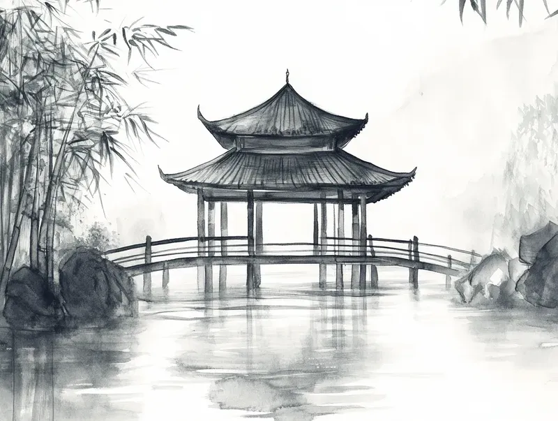 Zen Minimalist Japanese Ink Art