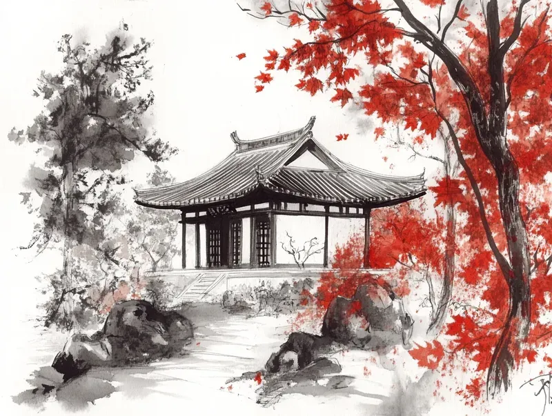 Zen Minimalist Japanese Ink Art