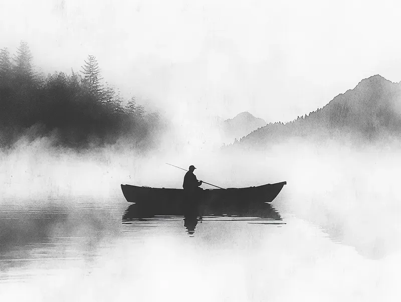 Zen Minimalist Japanese Ink Art