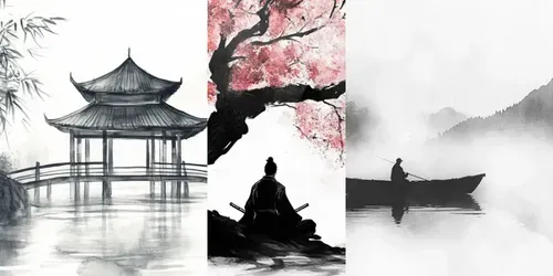 Zen Minimalist Japanese Ink Art generated by midjourney