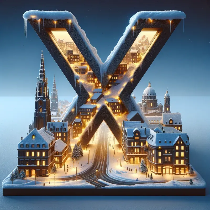 3D Letters With Countries Landscapes