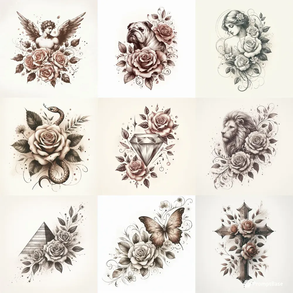 Floral Rustic Italian Tattoos