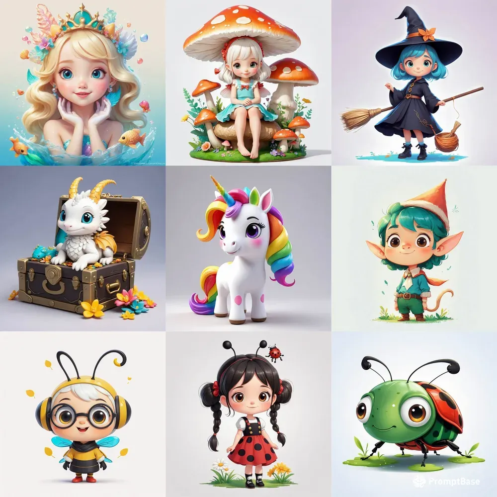 Whimsical Cute Fantasy Characters