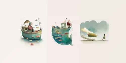 Whimsical Adventures Illustrations generated by midjourney