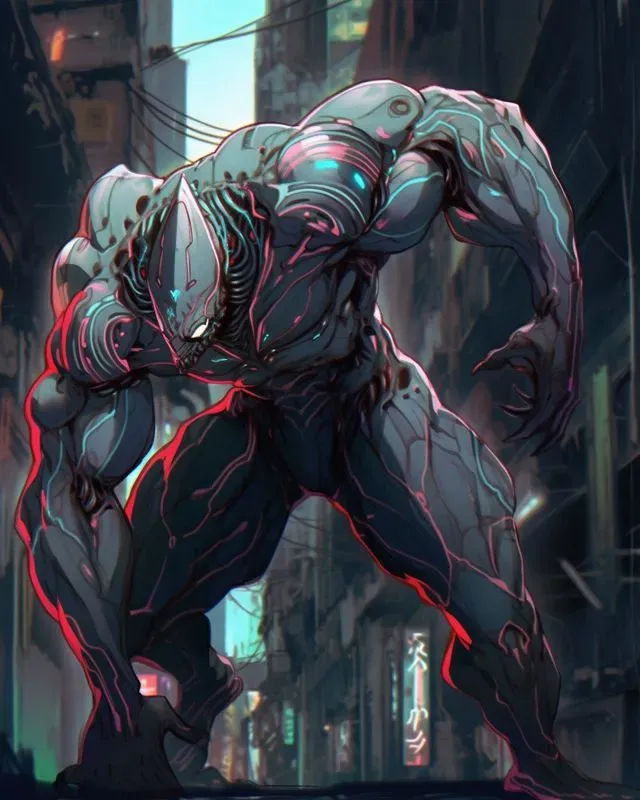 Flexing Alien Character Concept Art