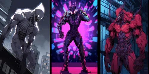 Flexing Alien Character Concept Art generated by midjourney