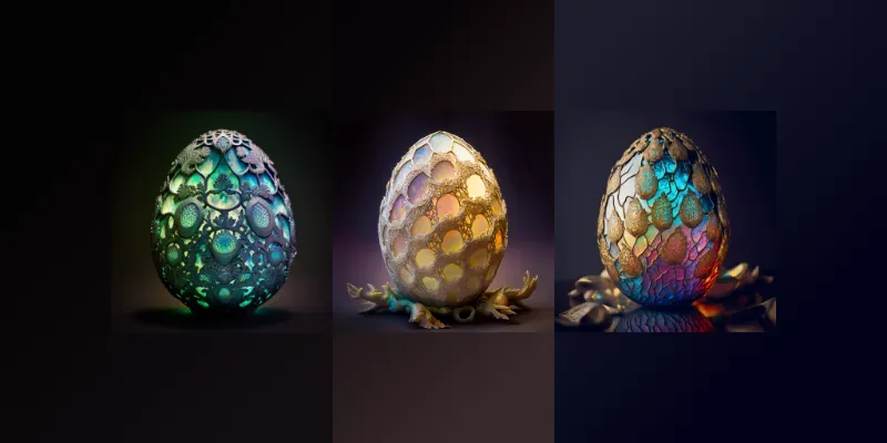 Fantasy Epic Dragon Eggs generated by undefined