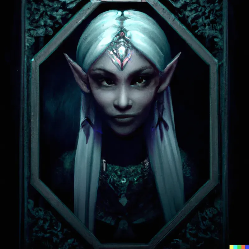DND Character Portrait - Drow Elf