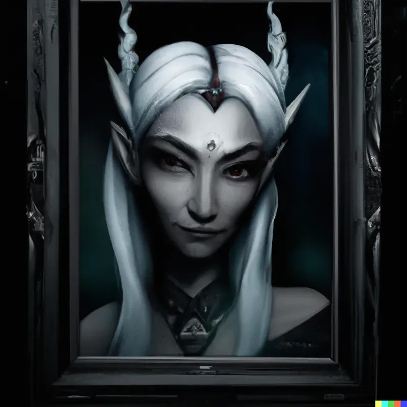 DND Character Portrait - Drow Elf