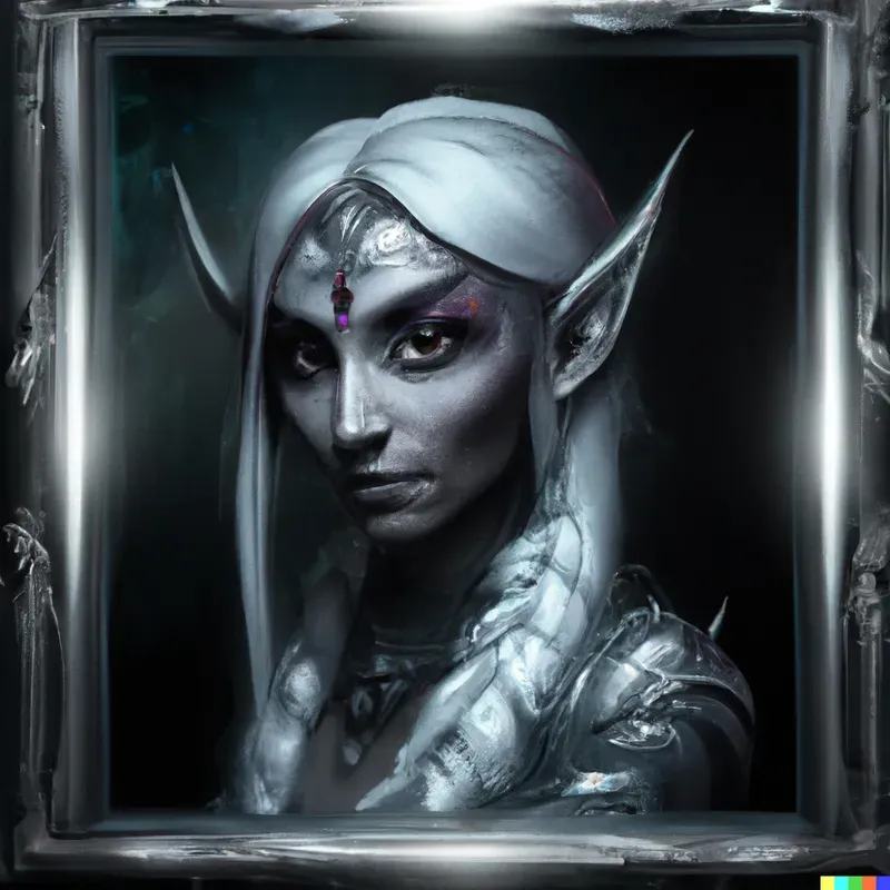 DND Character Portrait - Drow Elf