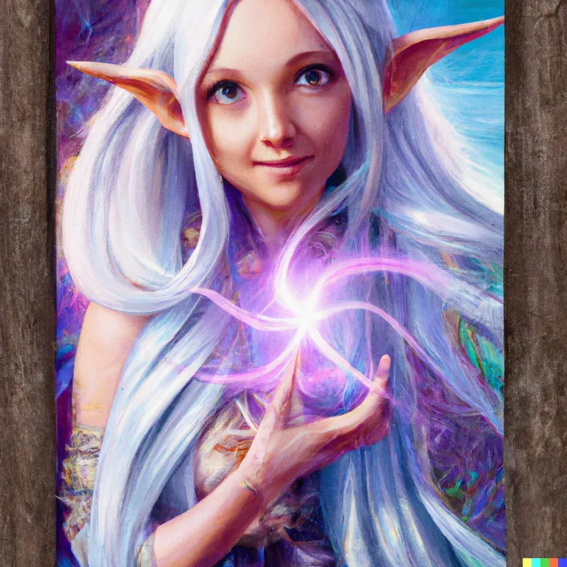 DND Character Portrait - Elf Wizard