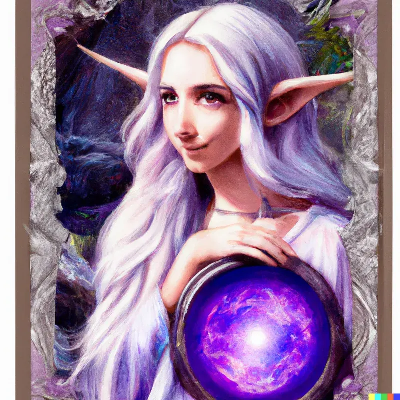 DND Character Portrait - Elf Wizard