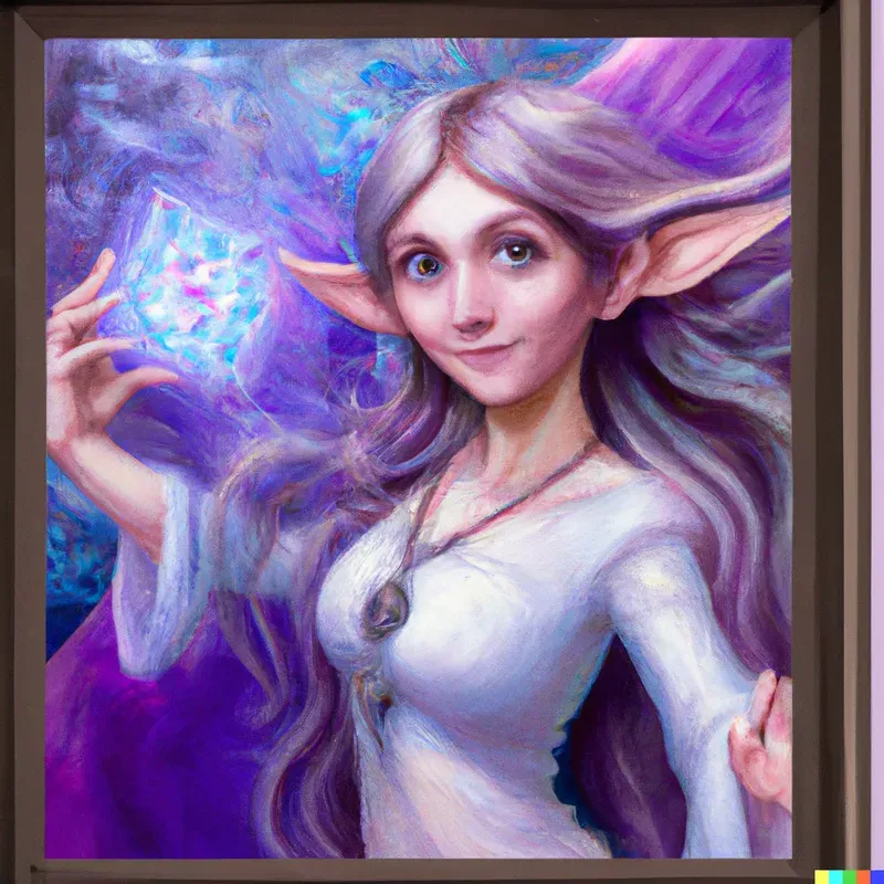 DND Character Portrait - Elf Wizard