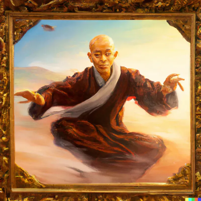 DND Character Portrait - Human Monk