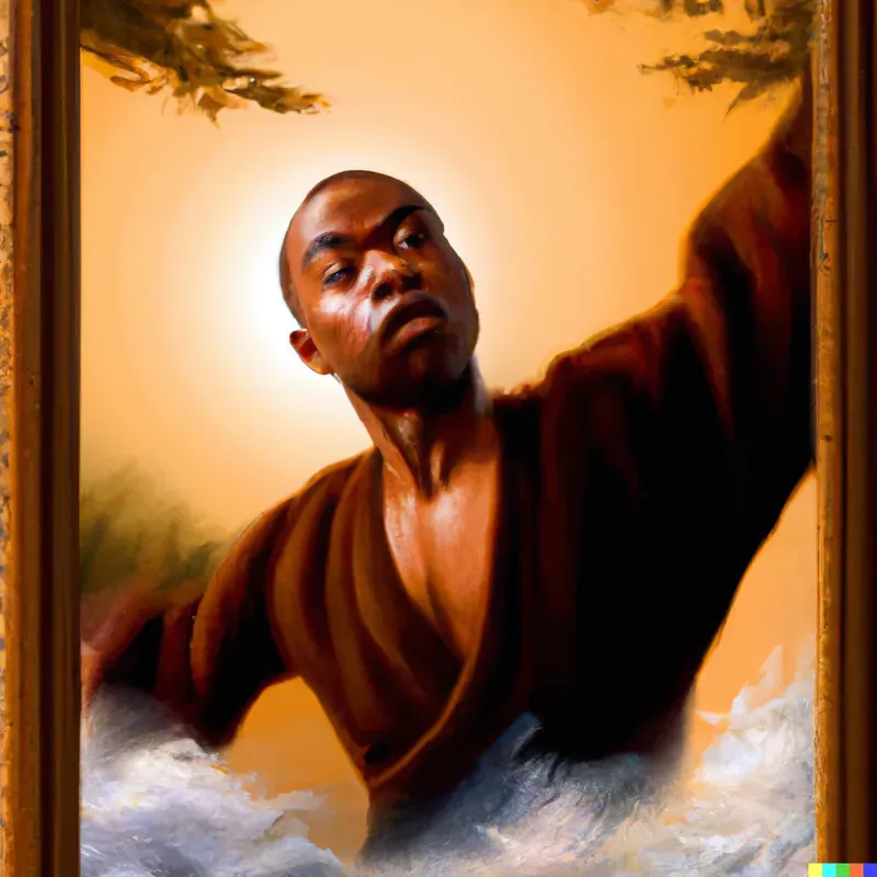 DND Character Portrait - Human Monk