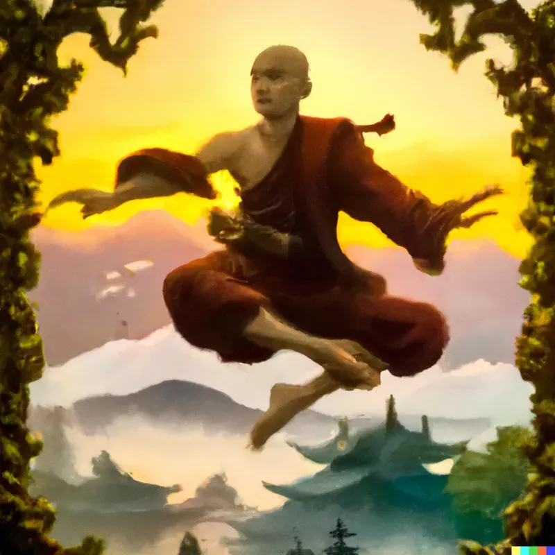 DND Character Portrait - Human Monk