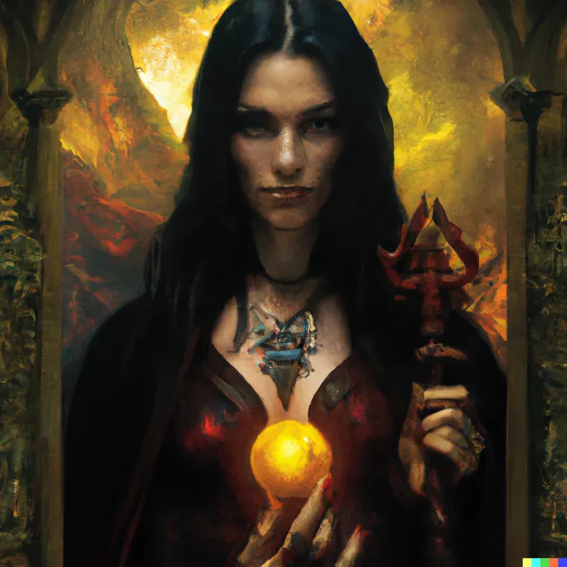DND Character Portrait - Human Warlock