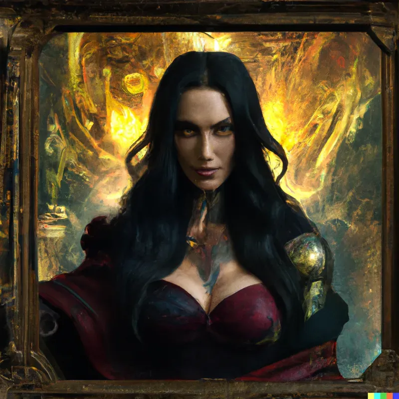 DND Character Portrait - Human Warlock