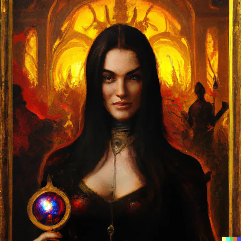 DND Character Portrait - Human Warlock