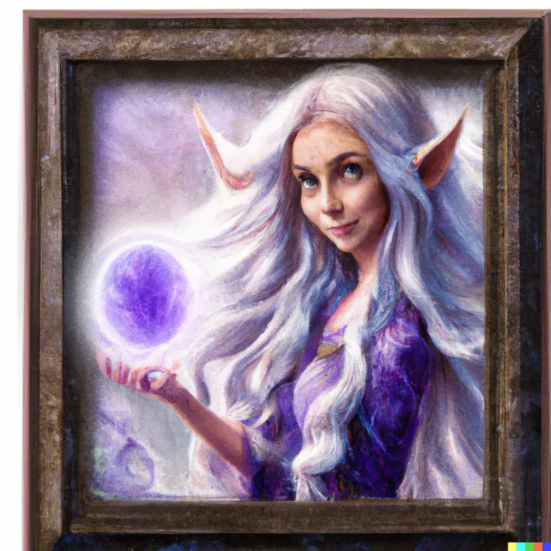DND Character Portrait - Elf Wizard