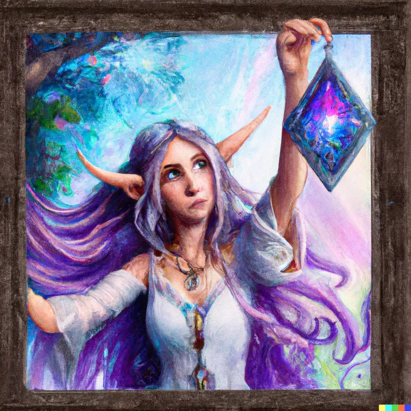 DND Character Portrait - Elf Wizard