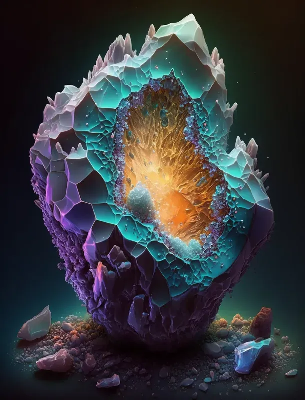 Glowing Geodes Alien Rocks