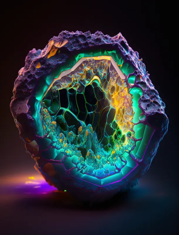 Glowing Geodes Alien Rocks