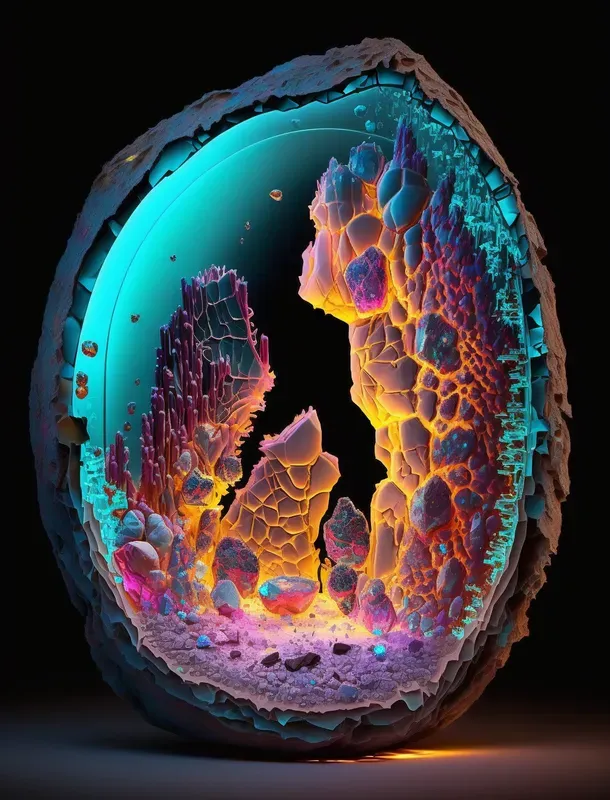 Glowing Geodes Alien Rocks
