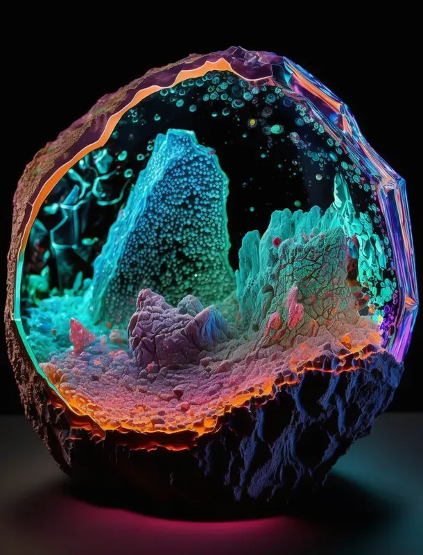 Glowing Geodes Alien Rocks