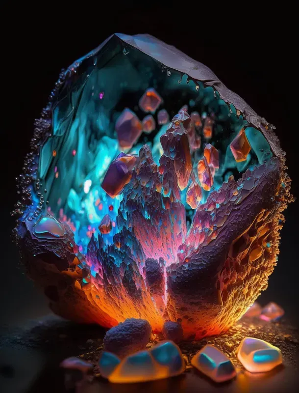 Glowing Geodes Alien Rocks