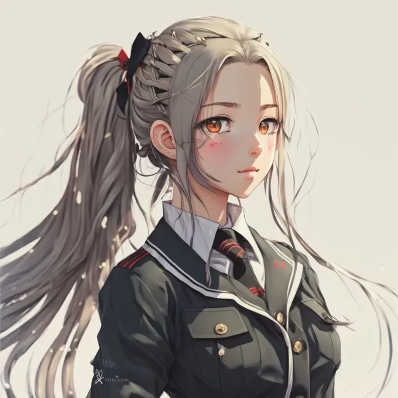 Cute Anime Girls In School Uniforms