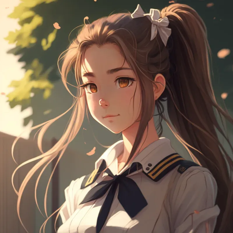 Cute Anime Girls In School Uniforms