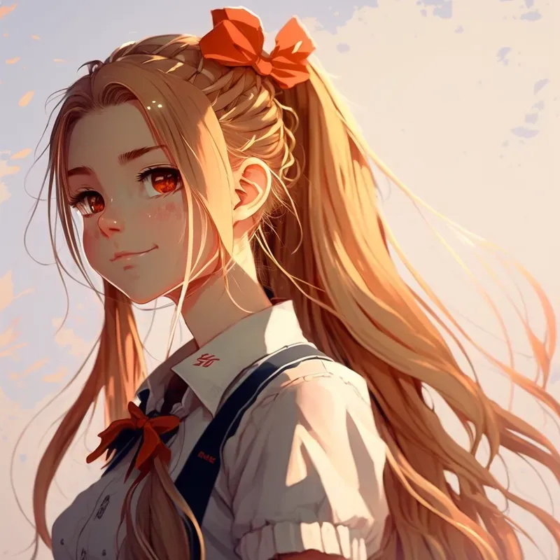 Cute Anime Girls In School Uniforms