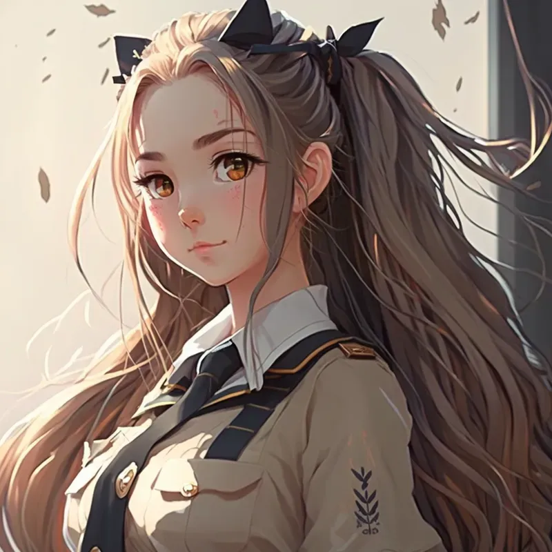 Cute Anime Girls In School Uniforms