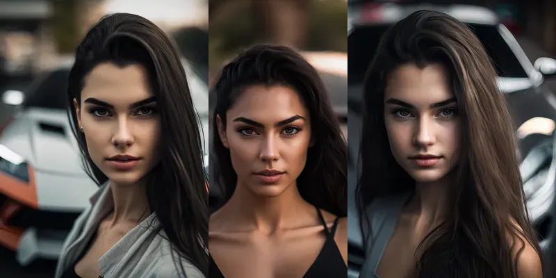Exotic Supercar Girls Portraits generated by undefined