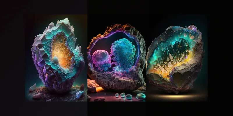 Glowing Geodes Alien Rocks generated by undefined