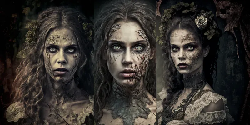 Zombified Beautiful Women generated by undefined