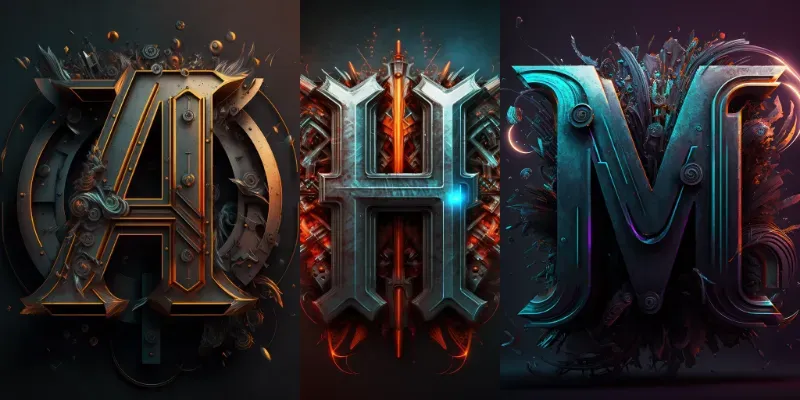 Monogram Lettering Metal Punk Logos generated by undefined