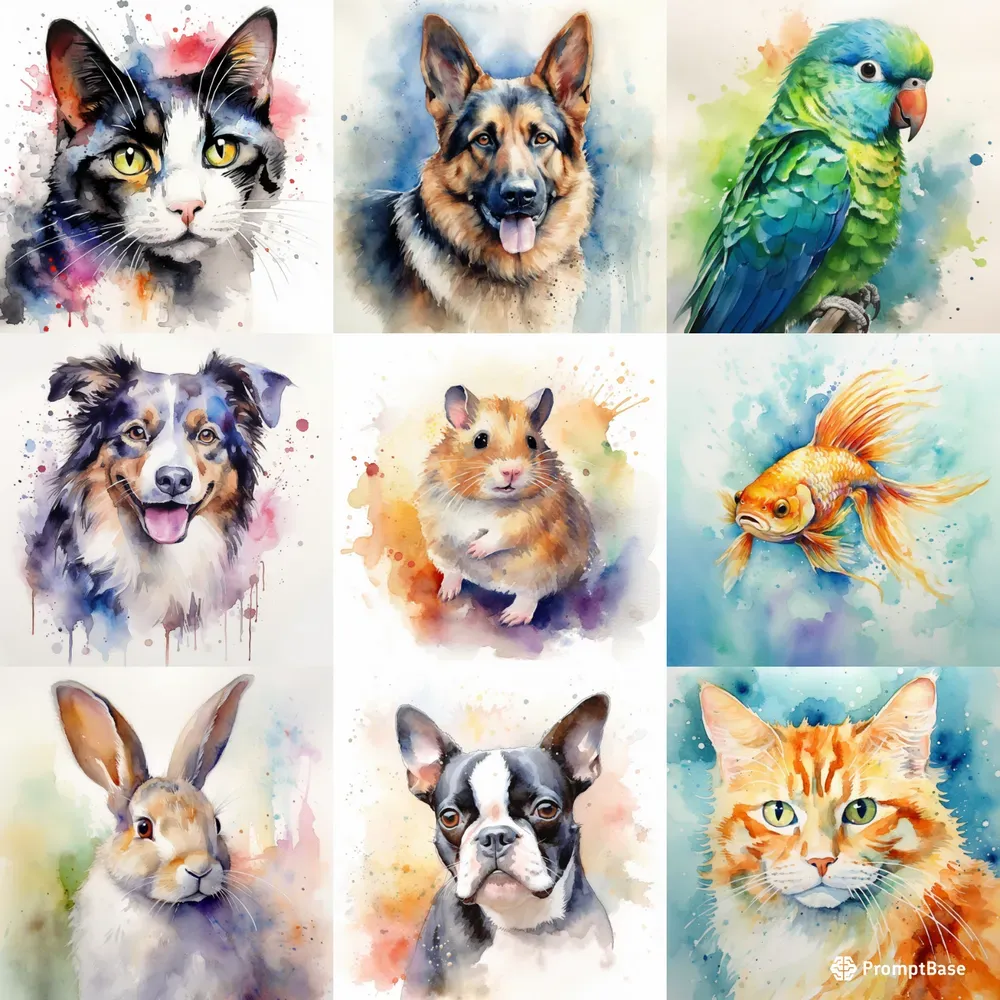 Water Colored Animals