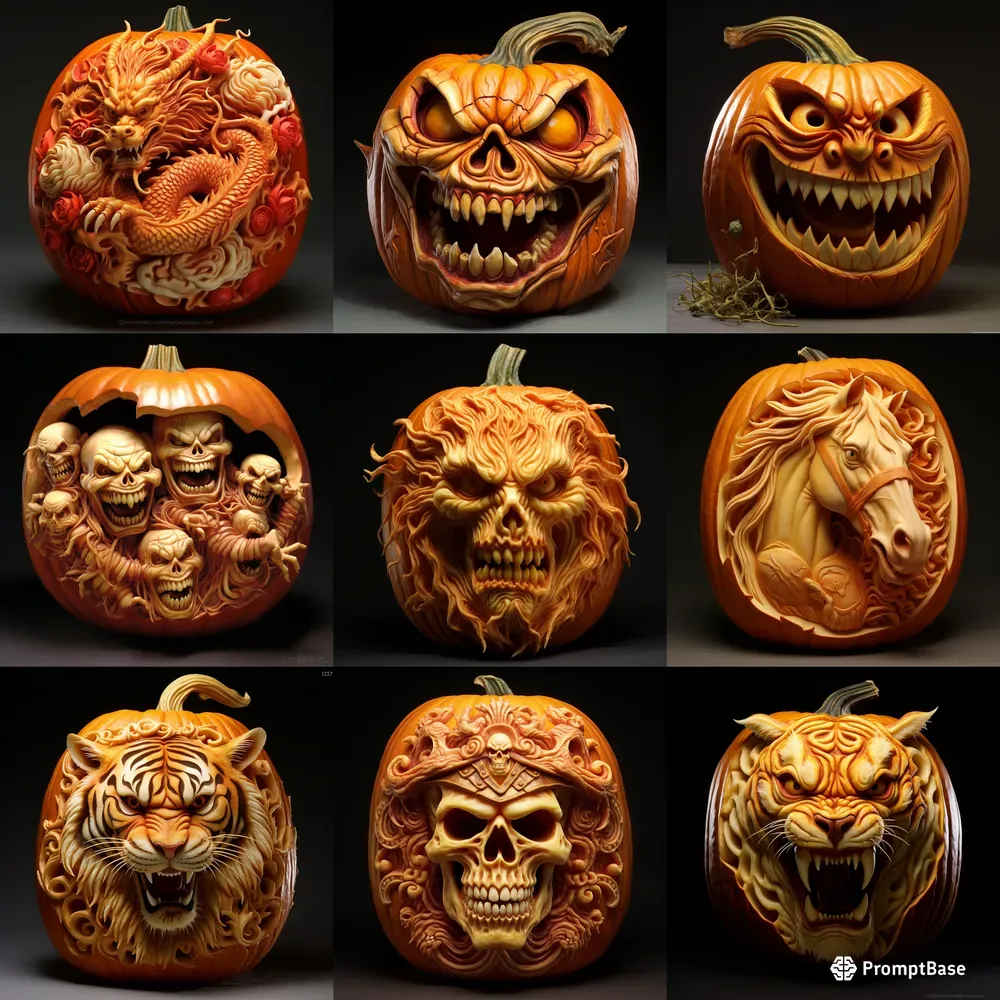 Scary Carved Pumpkins
