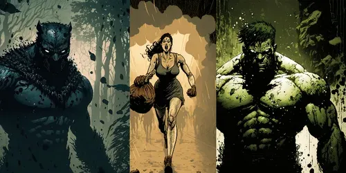 Gritty Comic Book Characters generated by midjourney