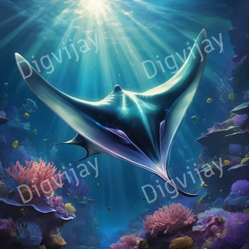Mystical Ocean Creatures Underwater