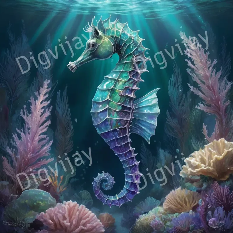 Mystical Ocean Creatures Underwater