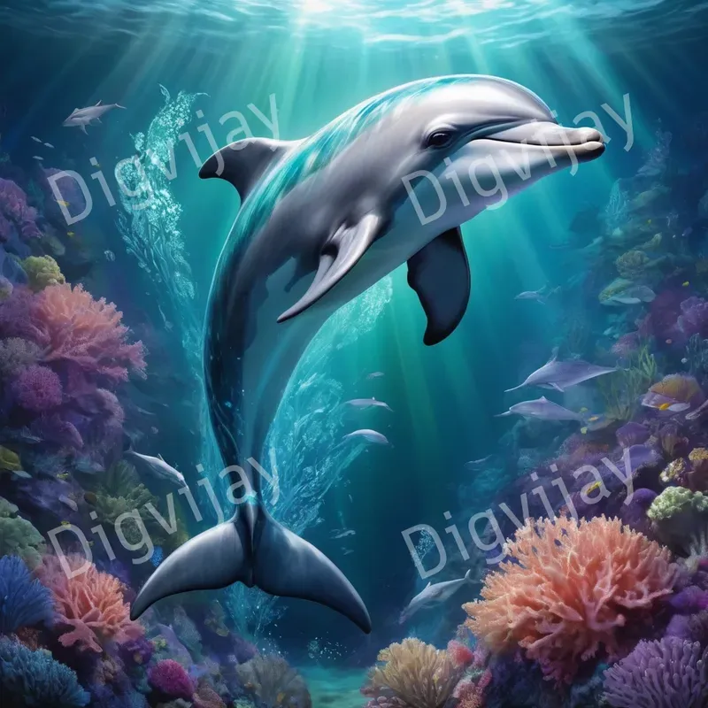 Mystical Ocean Creatures Underwater