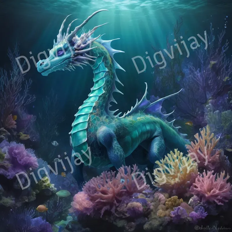 Mystical Ocean Creatures Underwater