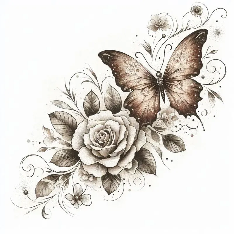 Floral Rustic Italian Tattoos